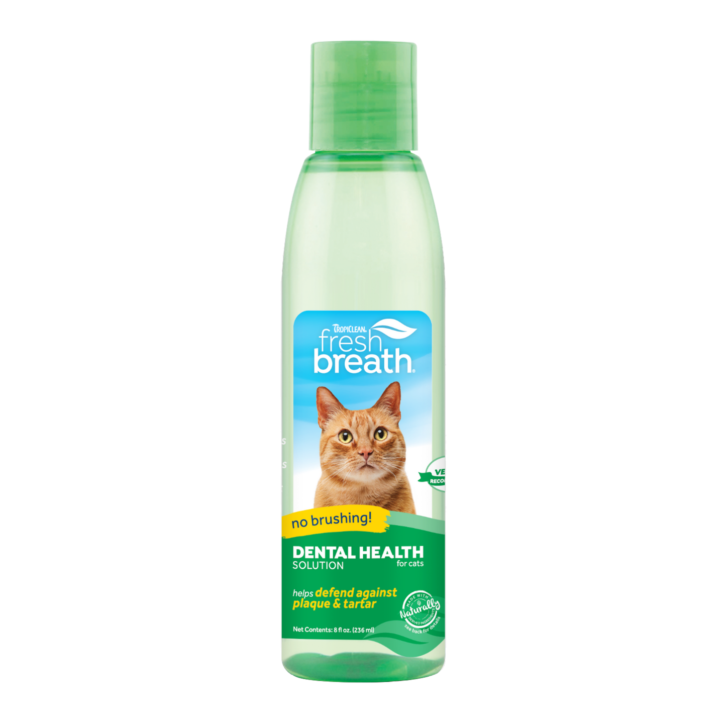 TropiClean Fresh Breath Dental Health Solution for Cats 8 oz 645095003217