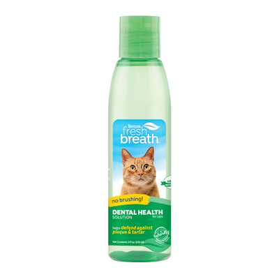 TropiClean Fresh Breath Dental Health Solution for Cats 8 oz 645095003217