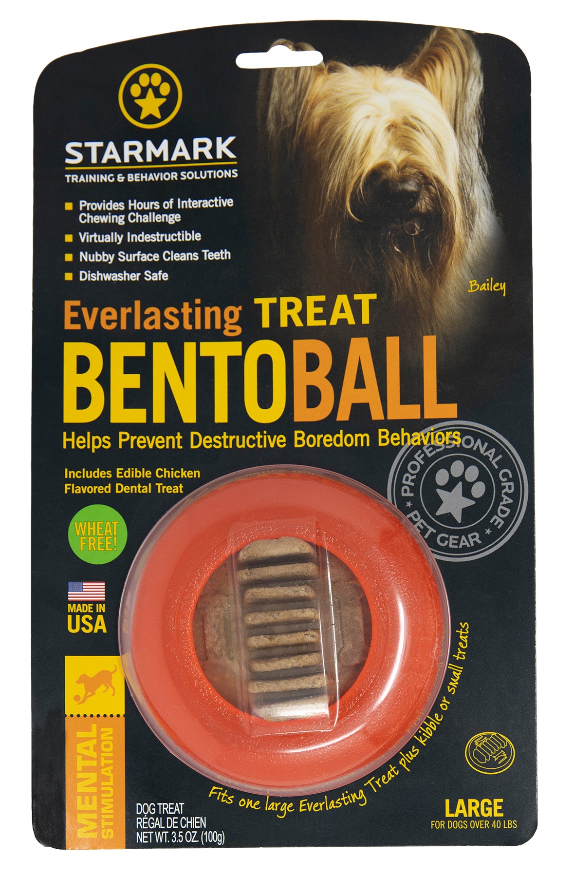 Starmark Everlasting Treat Bento Ball Dog Chew Toy Large 873199001284