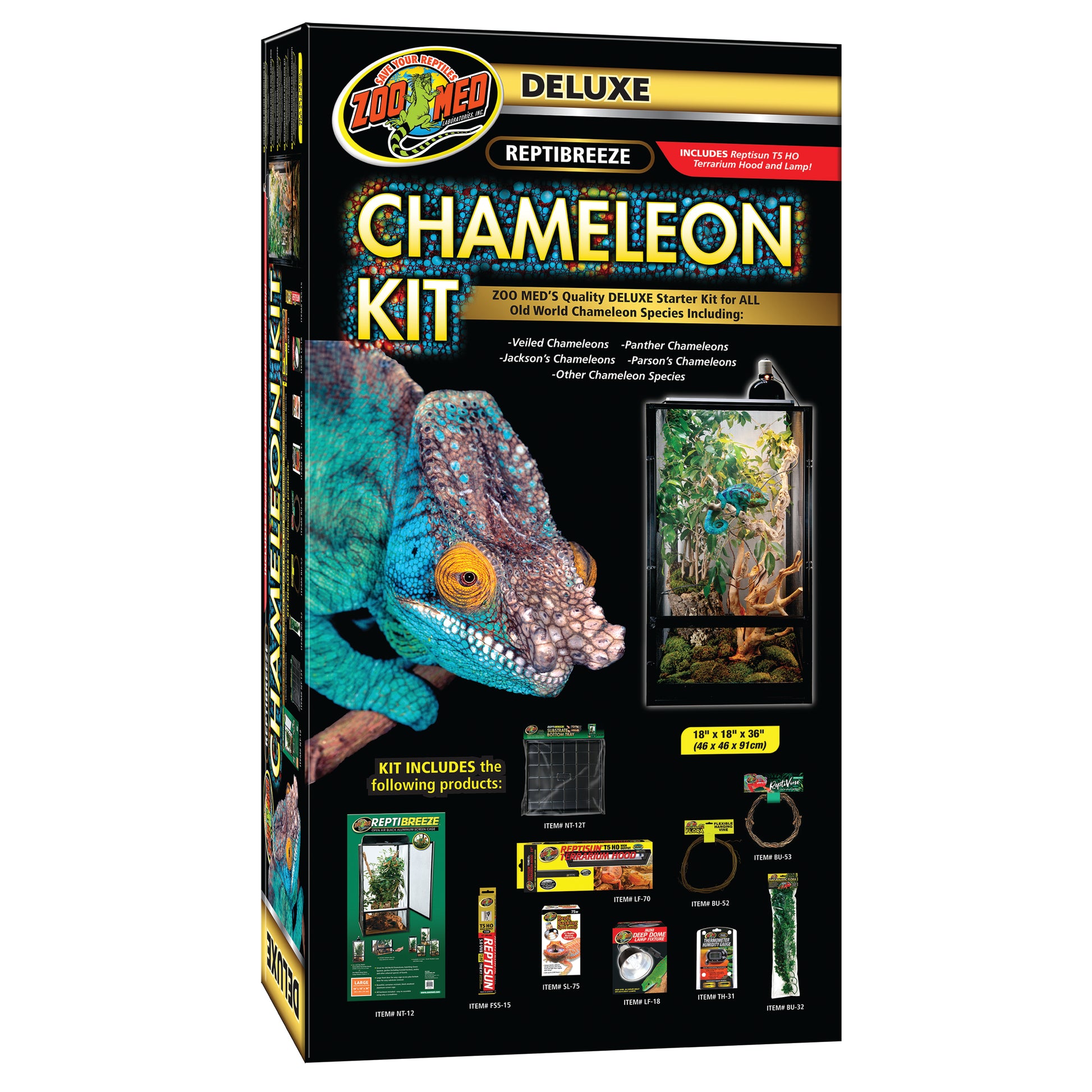 Zoo Med ReptiBreeze Deluxe Chameleon Starter Kit 18In X 18In X 36 in 097612091182