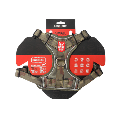Boss Dog Tactical Dog Harness Green Camo Small 850065051482