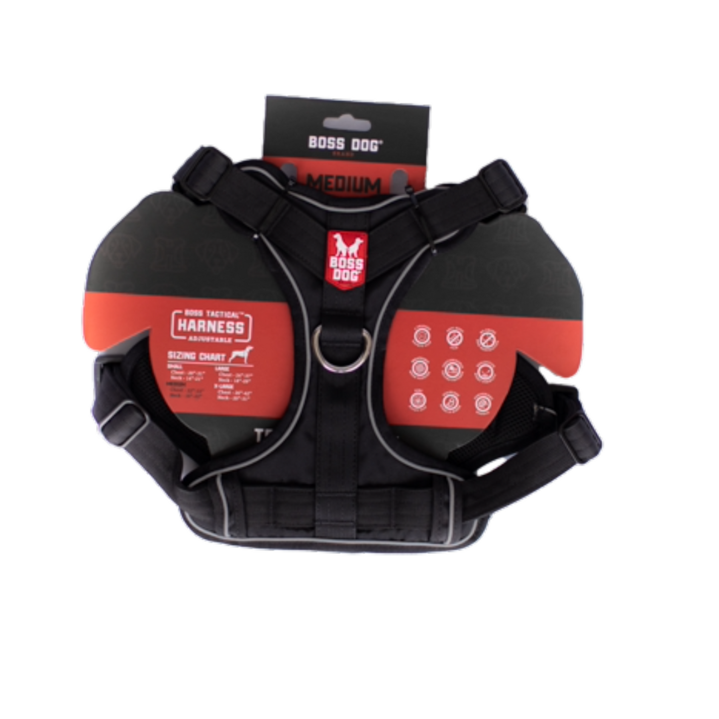 Boss Dog Tactical Dog Harness Black Medium 850030579447