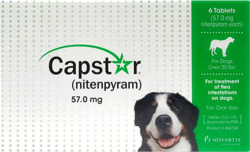 Capstar Green Oral Flea/Tick Tabs Dog/Cat 25lb 6ct 57.0mg {L+b}183044 727804366681