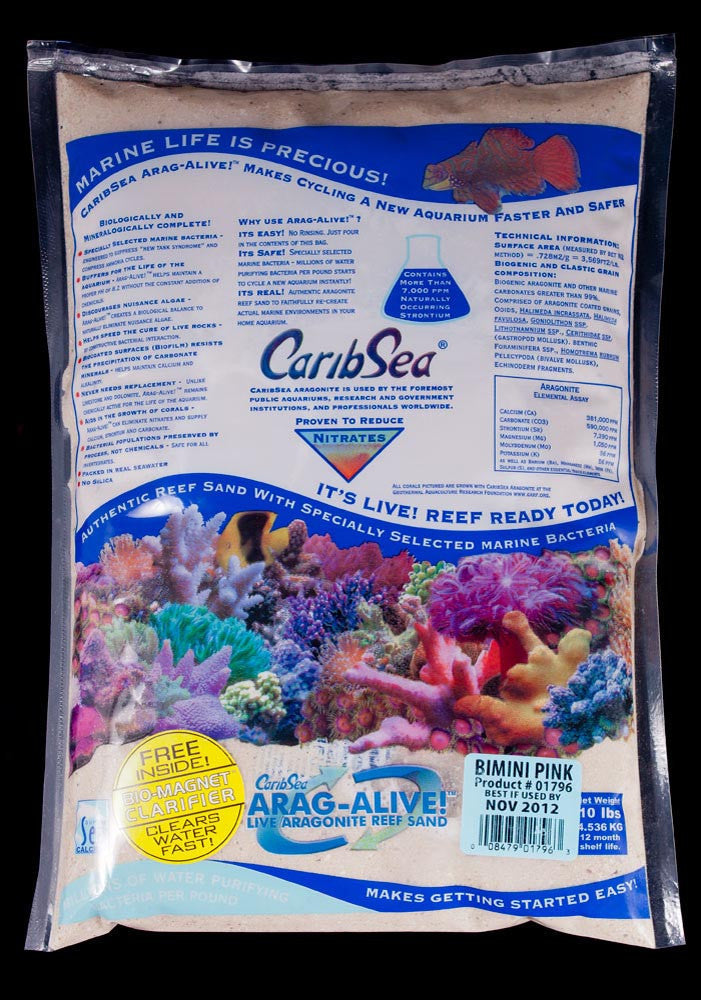 CaribSea Arag-Alive Bimini Pink Aquarium Substrate 10 lb