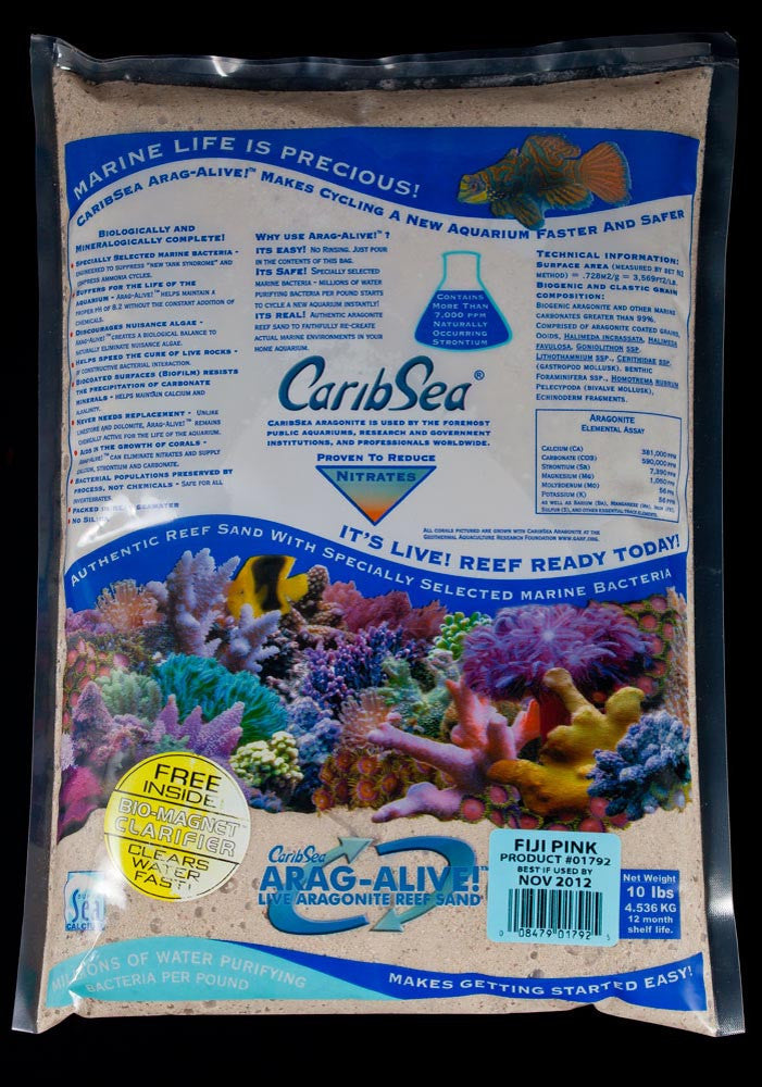 CaribSea Arag-Alive Fiji Pink Aquarium Sand 10 lb
