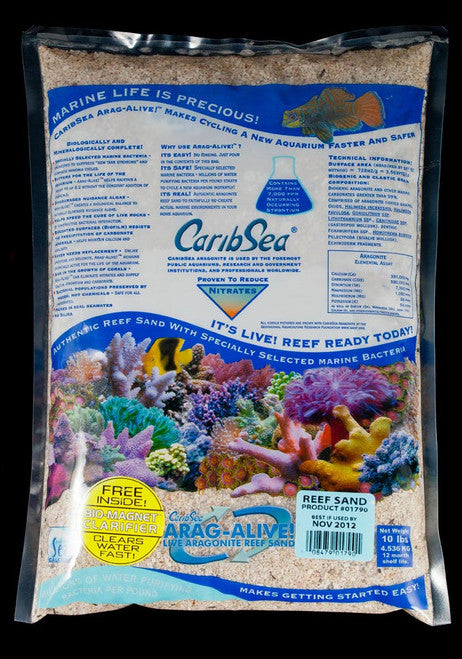 CaribSea Arag - Alive Special Grade Reef Sand 10 lb - Aquarium