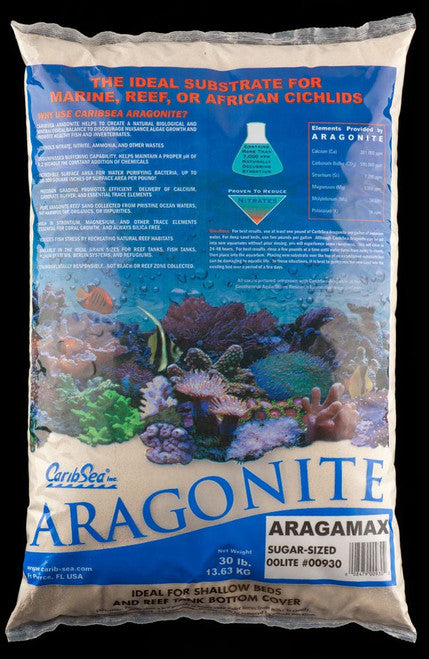 CaribSea Aragamax Sugar - Sized Dry Aragonite Sand 30 lb - Aquarium