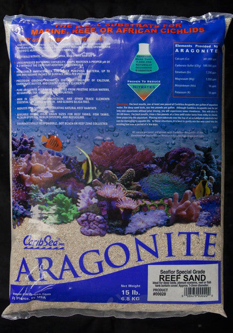 CaribSea Seafloor Special Grade Dry Aragonite Reef Sand 15 lb - Aquarium