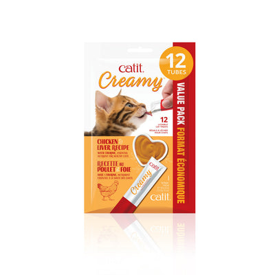 Catit Creamy Treat Tube, Chicken/Liver, 12-pack 022517444412