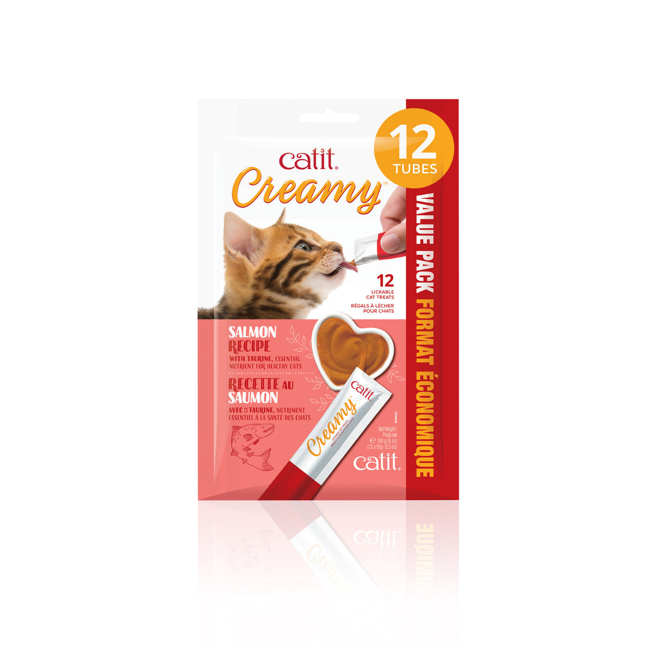 Catit Creamy Treat Tube, Salmon, 12-pack 022517444429