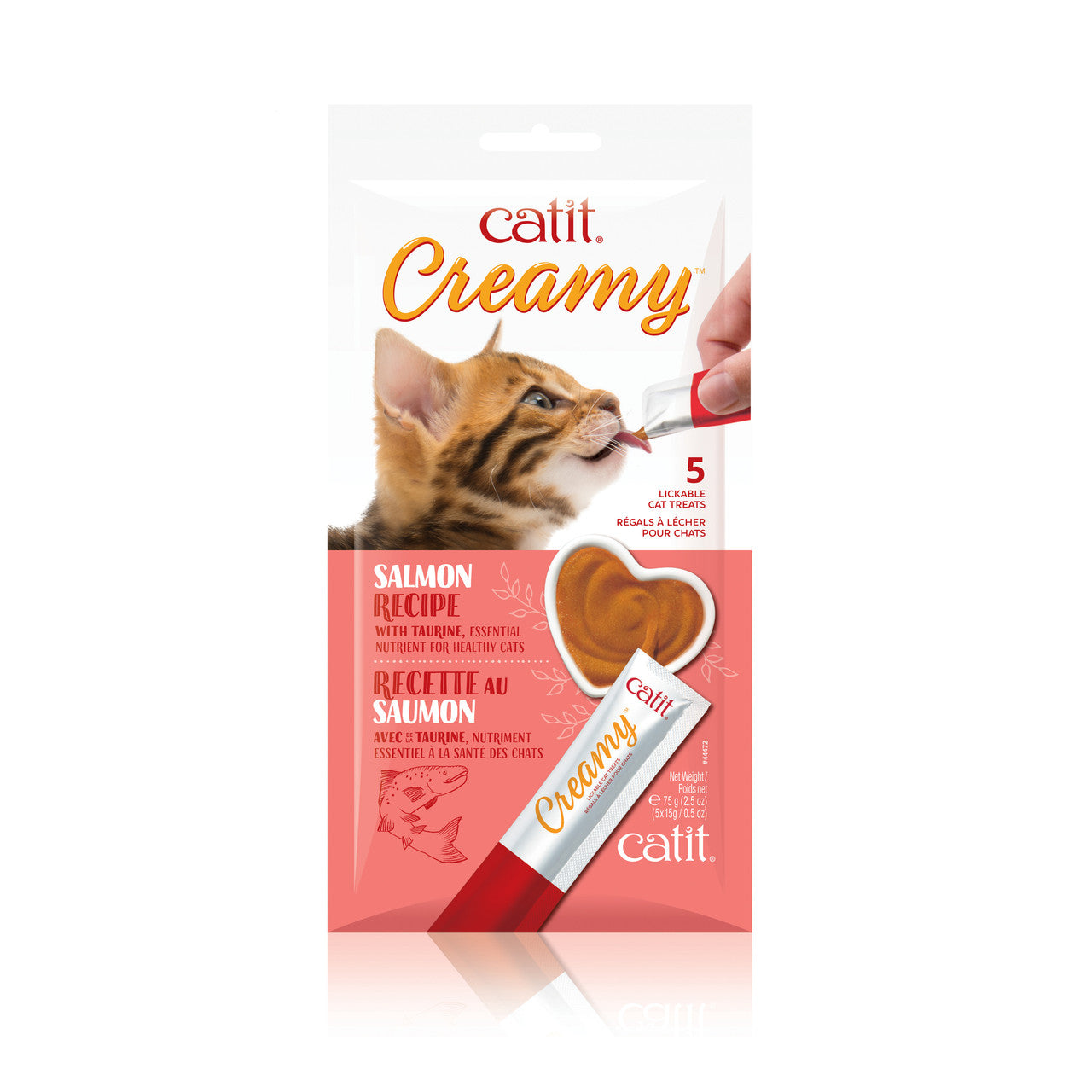 Catit Creamy Treat Tube, Salmon, 5-pack 022517444726