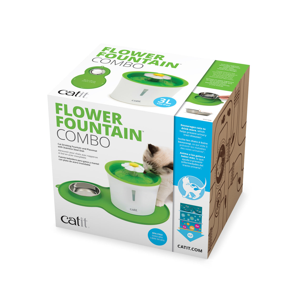 Catit Flower Fountain/Mat Combo 022517437308