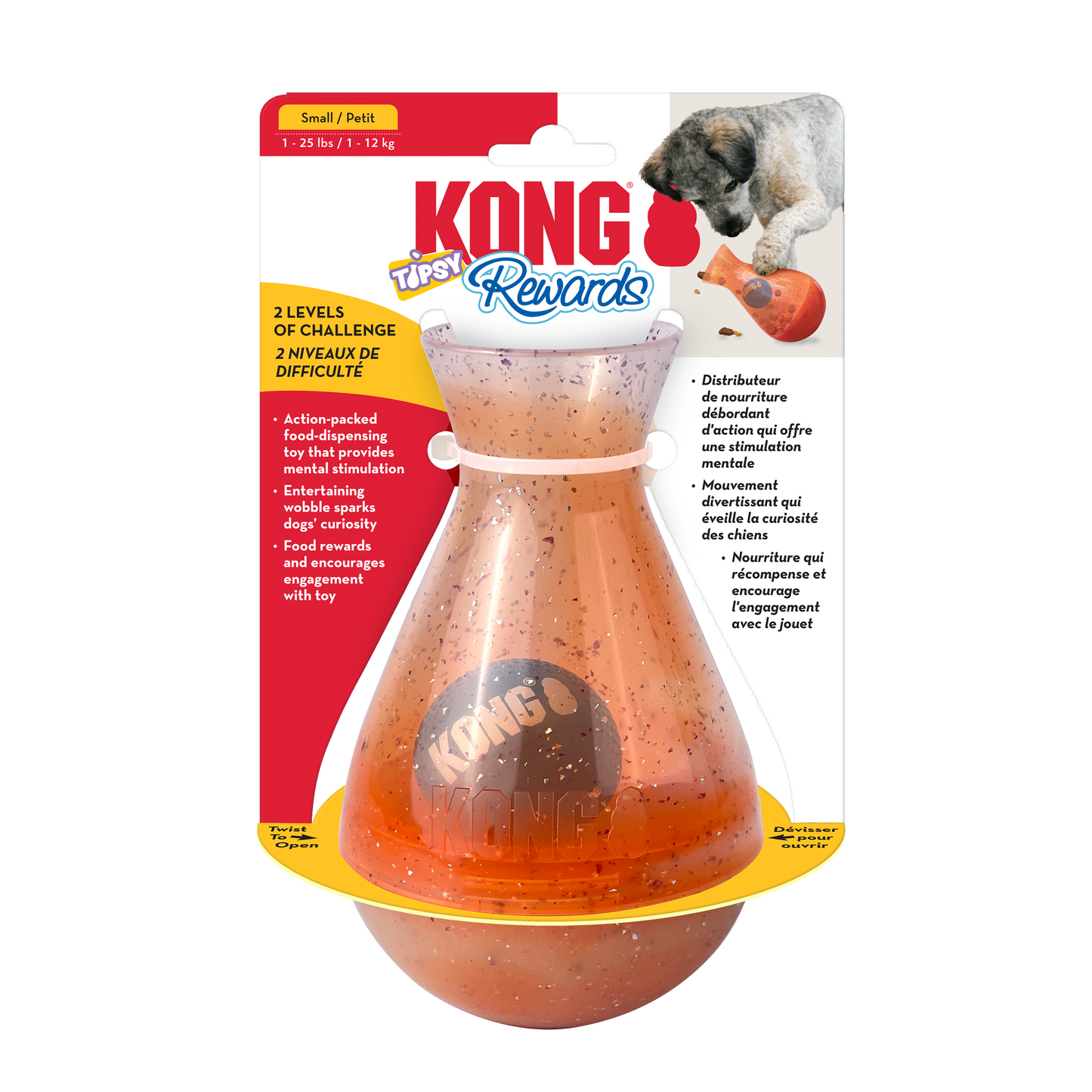 KONG Rewards Tipsy Treat Dispenser Dog Toy Small 035585529332