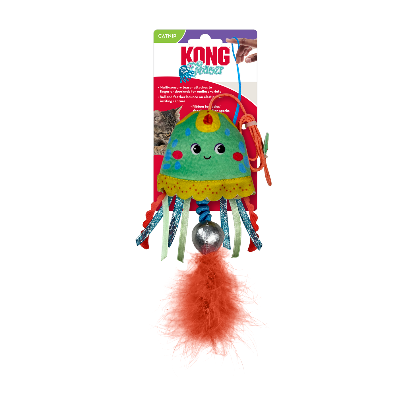 KONG Teaser Jellyfish Cat Toy Assorted Color 035585524016
