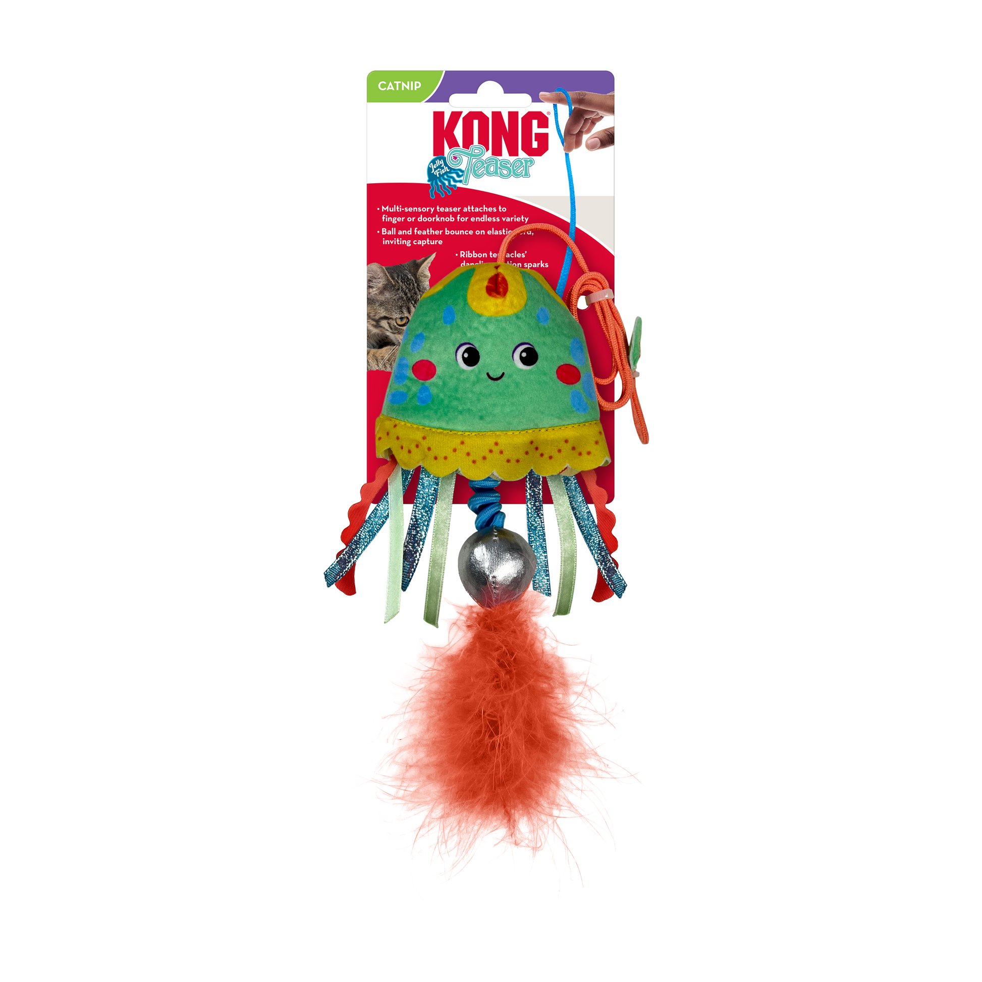 KONG Teaser Jellyfish Cat Toy Assorted Color 035585524016