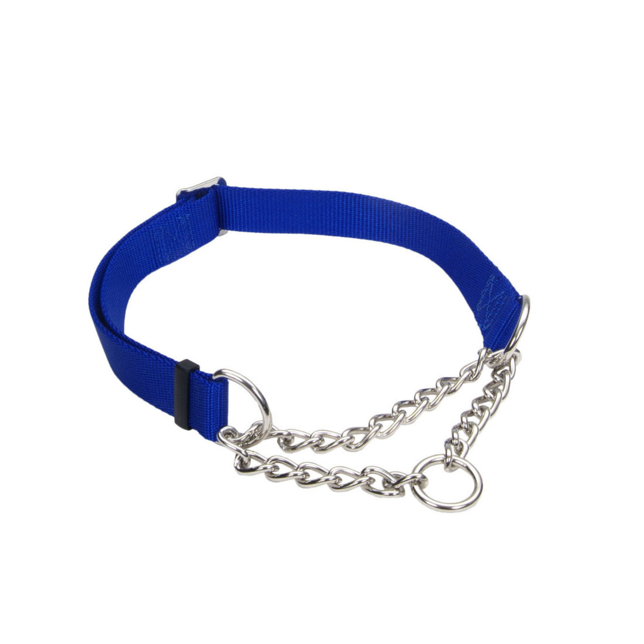 Check-Choke Adjustable Check Training Dog Collar Blue 3/4 in x 14-20 in