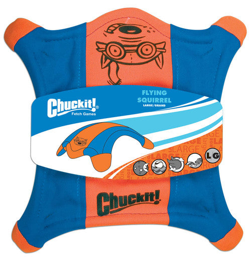 Chuckit! Flying Squirrel Dog Toy Blue/Orange LG