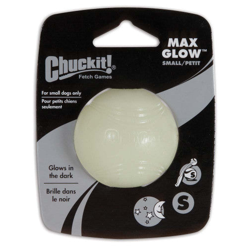 Chuckit! Max Glow Ball Dog Toy White SM
