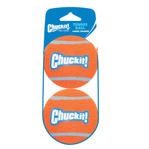Chuckit! Tennis Ball Dog Toy Shrink Sleeve Orange/Orange LG 2pk