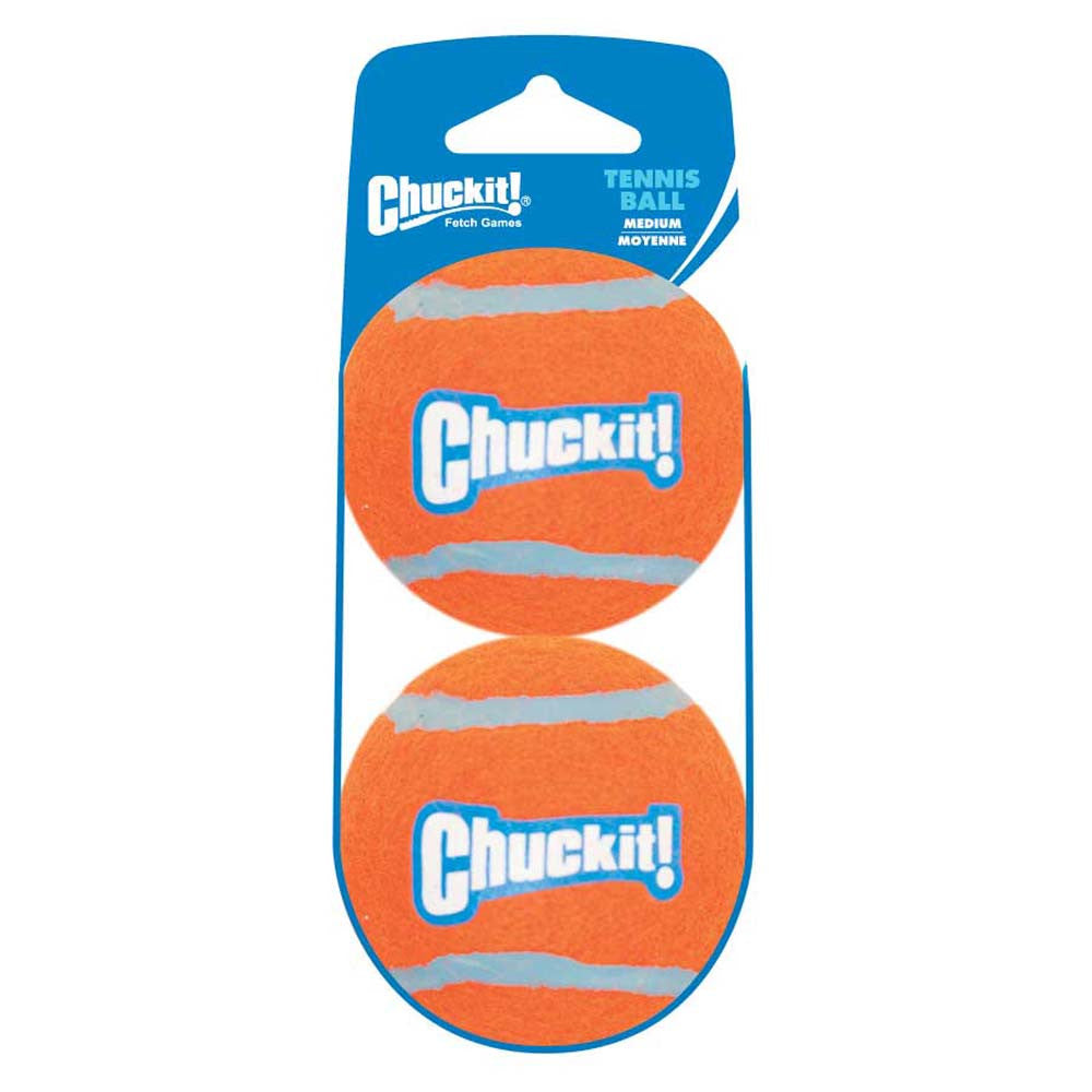 Chuckit! Tennis Ball Dog Toy Shrink Sleeve Orange/Orange MD 2pk