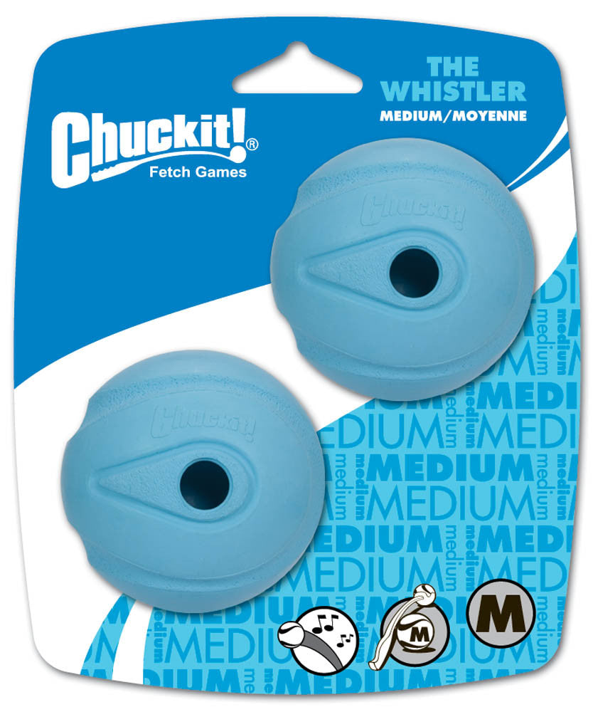 Chuckit! The Whistler Ball Dog Toy Assorted 2pk MD