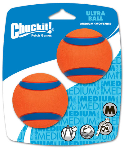 Chuckit! Ultra Ball Dog Toy Blue/Orange 2pk MD