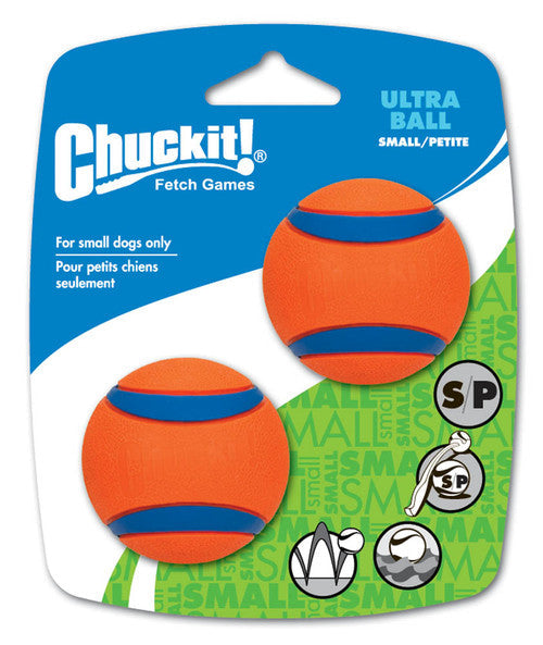 Chuckit! Ultra Ball Dog Toy Blue/Orange 2pk SM