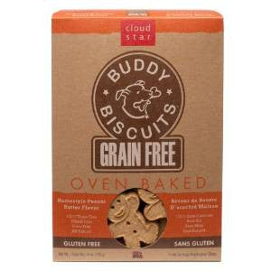 Cloud Star Grain Free Oven Baked Buddy Biscuits Peanut Butter 14oz {L + 1x} 938042 - Dog