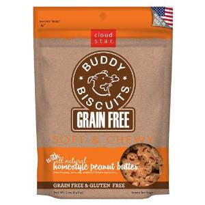 Cloud Star Grain Free Soft & Chewy Buddy Biscuits Homestyle Peanut Butter 5oz {L+1x} 938046 693804282507