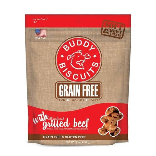 Cloud Star Grain Free Soft & Chewy Buddy Biscuits Slow Roasted Beef Dog 5oz {L + 1x} 938043
