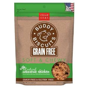 Cloud Star Grain Free Soft & Chewy Buddy Biscuits Treat Rotisserie Chicken 5oz {L + 1x} 938045 - Dog