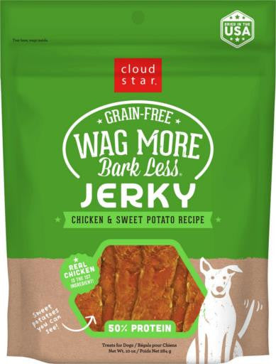 Cloud Star Wag More Bark Less Grain Free Jerky Chicken & Sweet Potato 10 oz. {L+1RR} 938232 693804191113