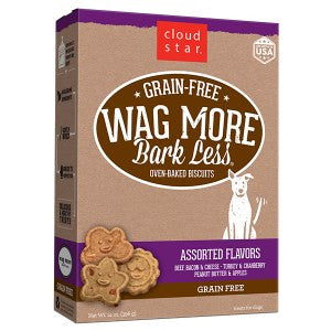 Cloud Star Wag More Bark Less Grain Free Oven Baked Treats: Assorted Flavors 14z {L-1x} 938248 693804729149