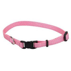 Coastal Adjustable Nylon Collar With Tuff Buckle Bright Pink 1 X 20in {L+2} 076484697081