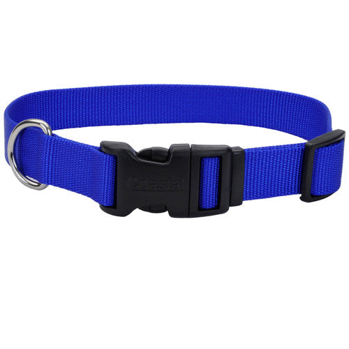Coastal Adjustable Nylon Dog Collar with Plastic Buckle Blue 3/4 in x 14 - 20