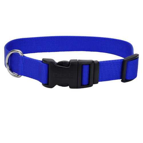 Coastal Adjustable Nylon Dog Collar with Plastic Buckle Blue 3/8 in x 8 - 12