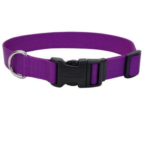 Coastal Adjustable Nylon Dog Collar with Plastic Buckle Purple 3/4 in x 14 - 20