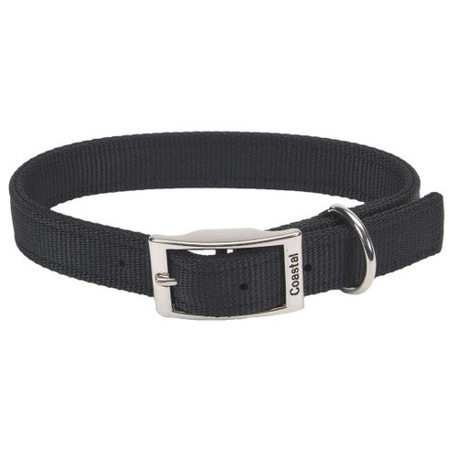 Coastal Double - Ply Nylon Collar Black 1x24in {L + 2} - Dog