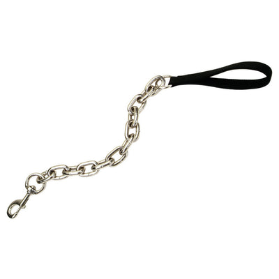 Coastal Giant Chain Traffic Dog Leash with Nylon Handle Black 1 in x 30 in