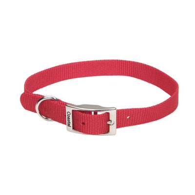 Coastal Pet Products Standard Nylon Medium Dog Collar Red 3/4’ X 18’ - {L + 2}