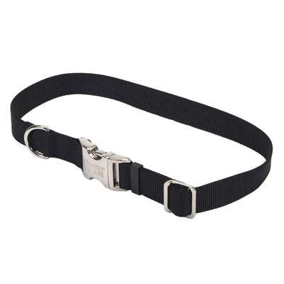 Coastal Pet Products Titan Metal Buckle Adjustable Nylon Small And Medium Dog Collar Black 5/8" X 10"-14"-{L+2} 076484614002