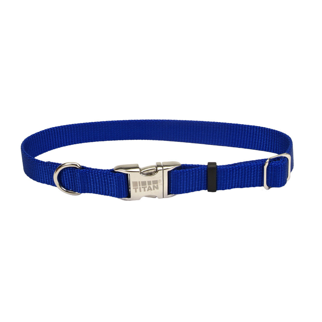 Coastal Pet Products Titan Metal Buckle Adjustable Nylon Small And Medium Dog Collar Blue 5/8" X 10"-14"-{L+2} 076484614019