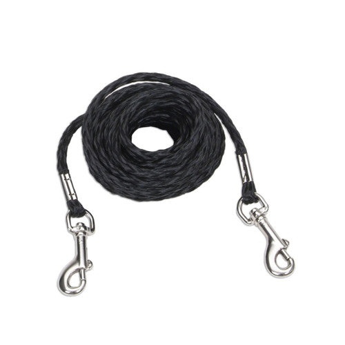 Coastal Poly Petite Dog Tie Out Black 5/32 in x 15 ft