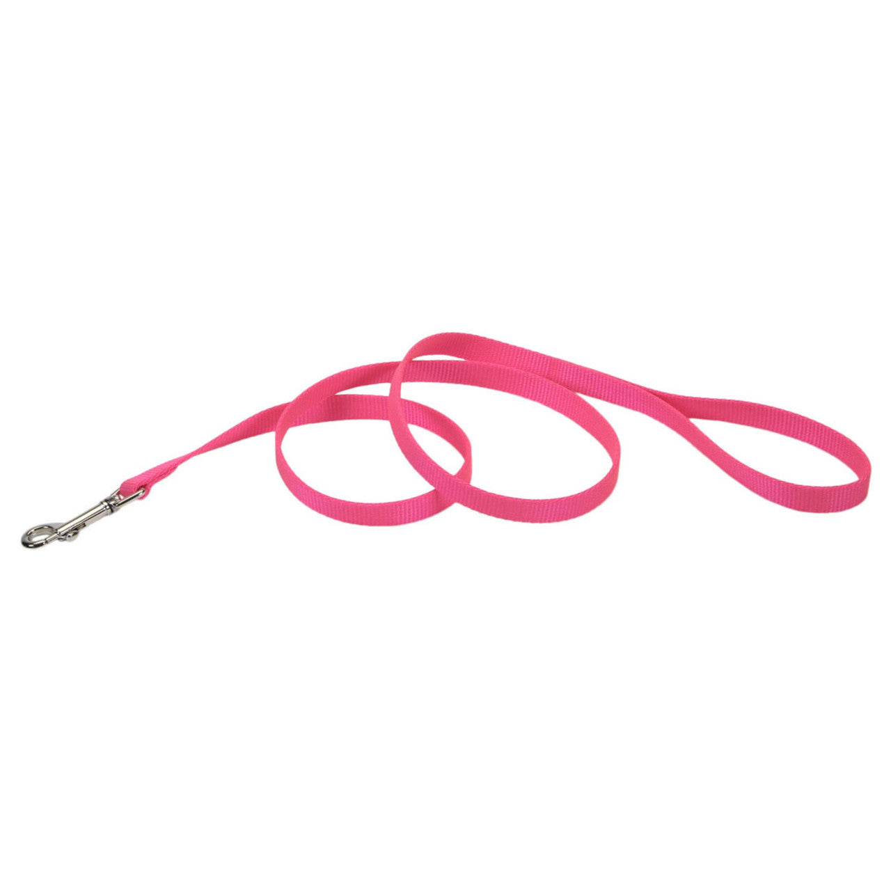 Coastal Single-Ply Nylon Dog Leash Neon Pink 5/8 in x 6 ft