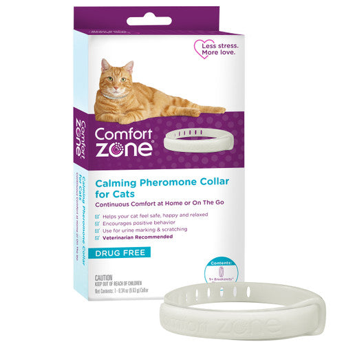 Comfort Zone Cat Calming Pheromone Collar Anxiety & Stress Relief Aid Breakaway Design White Single Pack