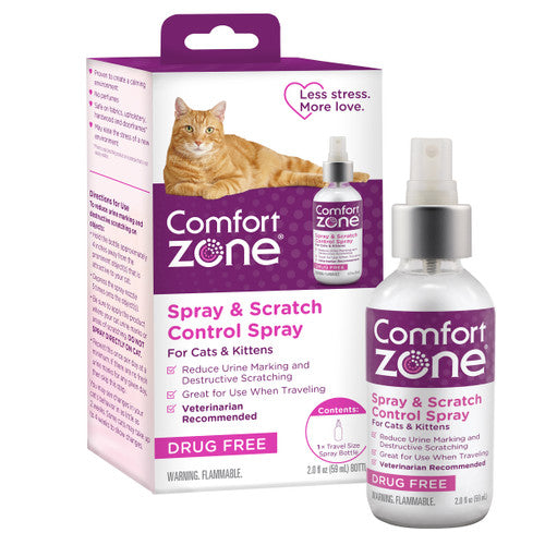 Comfort Zone Scratch Deterrent and Cat Calming Spray 2 ounces or 59.2 mL