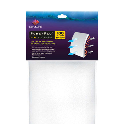 Coralife Pure - Flo Fine Filter Pads 100mc 36 X 30 Inches - Aquarium