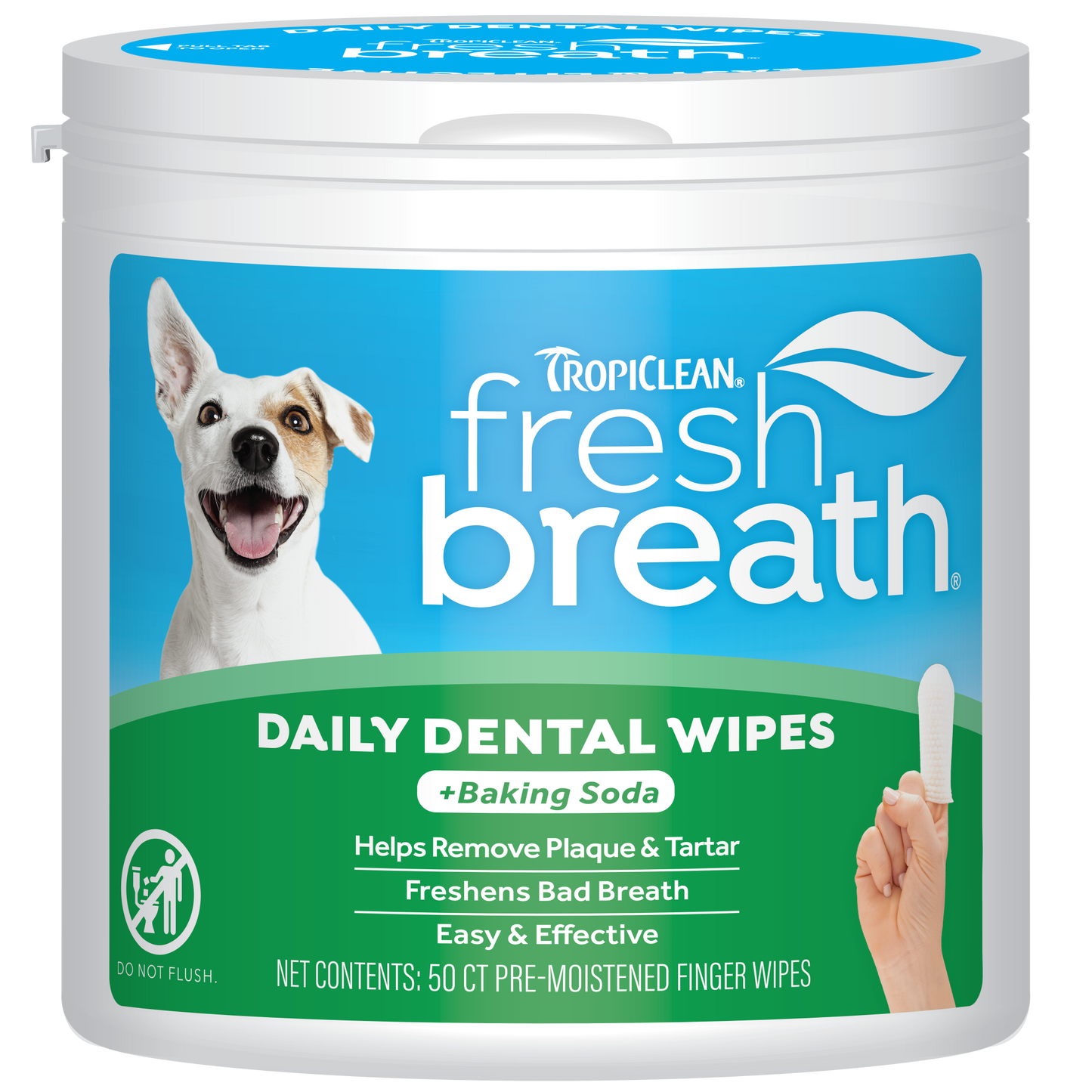 TropiClean Fresh Breath Daily Dental Wipes 50 ct 645095008748