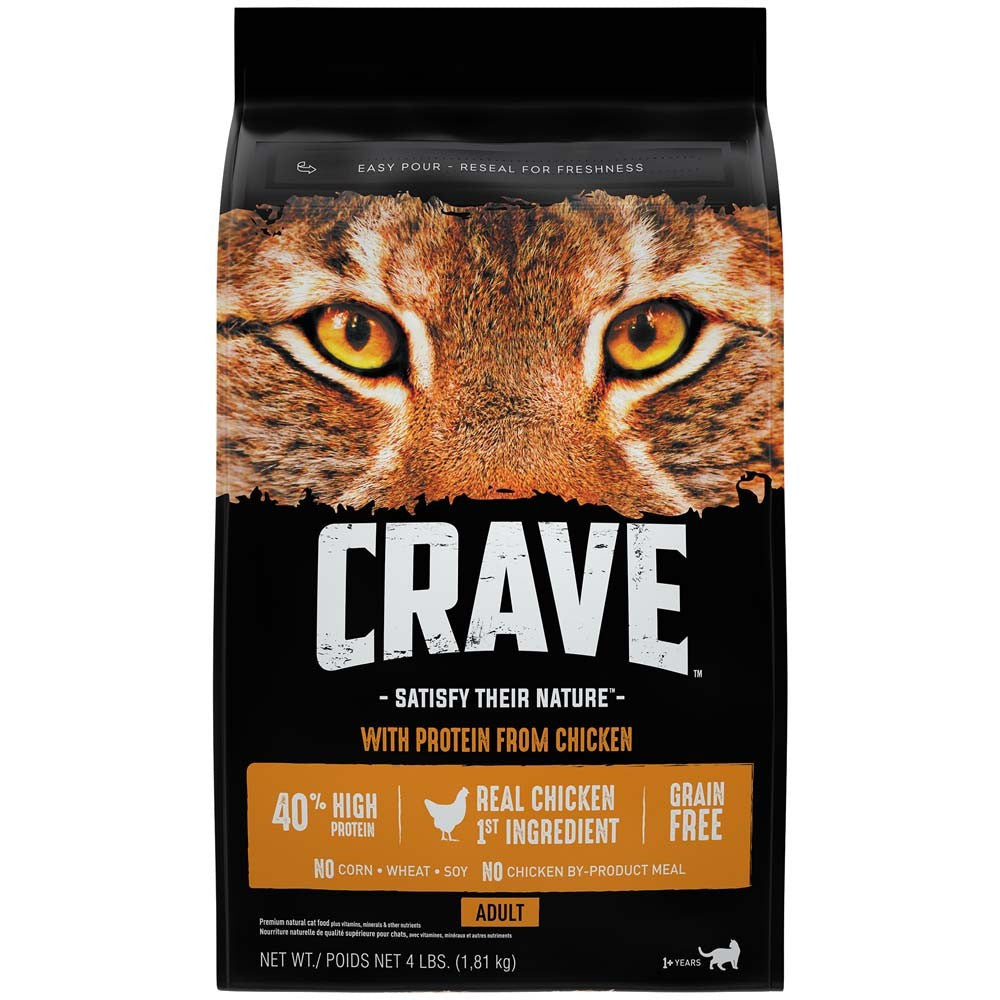 Crave Chicken Dry Cat Food 4lb 023100123370