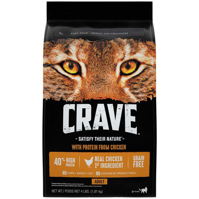 Crave Chicken Dry Cat Food 4lb 023100123370